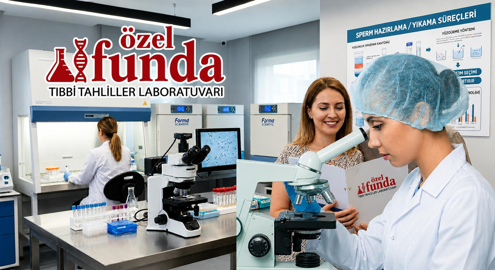 Funda Tıbbi Tahliller Laboratuvarında sperm sayımı ve sperm yıkama işlemleri